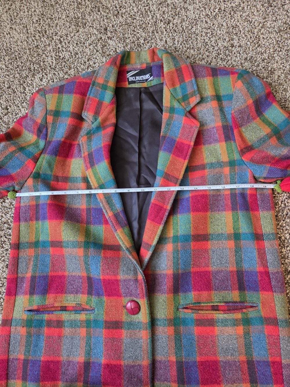 Multi-Colored Plaid Blazer - Picture 6 of 7